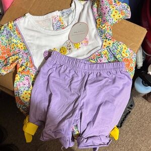 Floral and Purple Kids Matching Set
